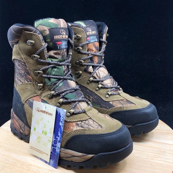 RUNFUN Men's camo Waterproof Lightweight Hunting Boots size 8 mens/wmns size 9.5 - Picture 3 of 9
